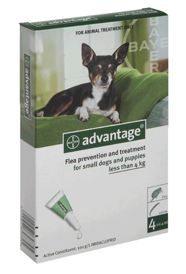 Advantage Spoton Flea Treatment for Dogs and Puppies less than 4kg